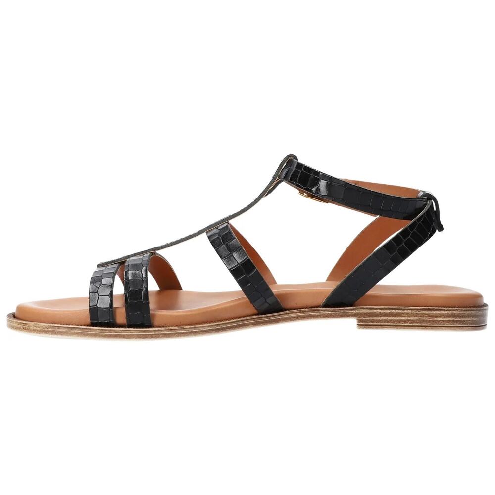 Bella Vita Women Slingback Ankle Strap Sandal Ira-Italy Size US 7.5M Black Croco - Picture 3 of 7
